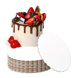 Fit Meal Prep Fit Meal Prep 20 Pack 6 Inch Round White Cake Boards, Disposable Pizza Circles, Pan Base Stand for Desserts and Pastries, Greaseproof Cardboard Rounds for DIY, Birthday