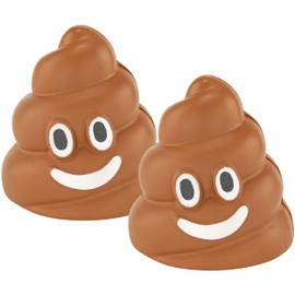 Fairly Odd Novelties Poop Emoji Stress Ball Relieves Hand Pain Decorative Potty Humor Gag Gift White Elephant, 2 Pack