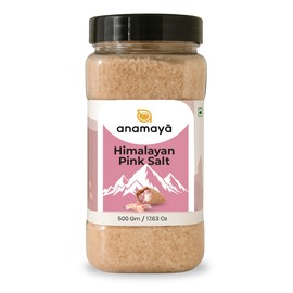 Himalayan Pink Salt Fine 500 gms by Anamaya | Pink Himalayan Salt | Pink Salt Himalaya | Pure and Natural | packed in a reusable jar |