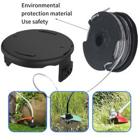 2 Pack Strimmer Spool Line Replacement for Bosch Grass Trimmer - Φ1.6mm x 6m/20ft Double Autofeed Rainproof Nylon Spool for Art 24/27/30/30-36 LI Grass Trimmer (F016800351 Compatible)