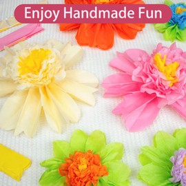 16 Pcs 8" 12" Tissue Paper Flowers Large Green Fiesta Tissue Paper Flower Colorful Mexican Carnival, Party Backdrop, Wedding, Birthday Party, Nursery Craft Wall Decor, Baby Shower