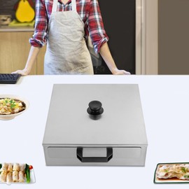 LIAPDG Rice Roll Steamer, Drawer Rice Noodle Roll Steamer Rice Steaming Cabinet Steaming Drawer 1 Layer Cantonese Food Steamer with 304 Stainless Steel Extra Tray to Gas Stoves and Induction Stoves