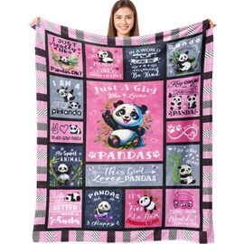 Nixwimeet Panda Gifts, Panda Blanket Gifts for Girls Women, Panda Throw Blanket Panda Gift Girls, Panda Accessories for Girls，Decor Funny Panda Birthday Gifts for Adults Kids 50"X40"