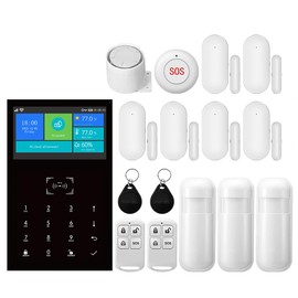 PGST Wireless Home Alarm System 16-Piece Kit, WiFi/4G Alarm System for Home Security with Phone APP Alert (Door Sensors,Alarm Siren,Remote, Motion Detector) for Home, Apartment, Work with Alexa