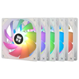 Thermalright TL-C12CW-S X5 CPU Air Fan 120 mm ARGB Case Cooling Fan, PWM Silent Computer Fan with S-FDB Bearing, Fan with up to 1550 RPM Speed, PC Fan, 5 Fan Pack