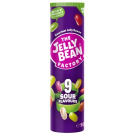 Jelly Bean Factory Sour Tube | 9 Sour Mix | Gluten and Gelatine free | Impulse candy (1 x 90g)