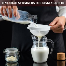 3 Pcs Plastic Nylon Fine Mesh Strainer with Handle, Sieve Fine Mesh Colander Flour Sifter for Yogurt Baking Kitchen Kefir Tea Juice Pasta