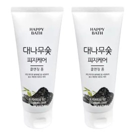 Happy Bath 해피바스 대나무 숯 피지 클렌징폼 200ml 2개 Happy Bath Bamboo Charcoal Fizzy Cleansing Foam 200ml 2pcs