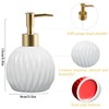 Ceramic Soap Dispenser White with Gold Pump,Modern Design Cylindrical Lotion
