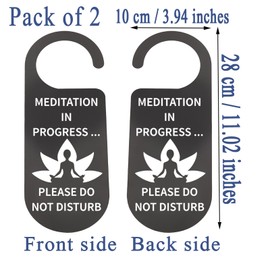CENWA 2 Pcs Meditation Door Sign - Plastic, Minimalist Style, MEDITATION Color - Do Not Disturb