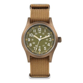 Militado ML05 38mm VH31/VH60/515 Quartz Watch - Domed Sapphire Glass Field C3 Super Luminous Retro Sweep Watch for Men 100M Water Resistant, Bronze / No Logo, Strap.