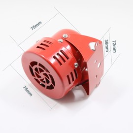 DEWIN Red Air Sirens, 12 V Electric Car, Truck, Motorcycle Driven Air Attacks, Siren Horn Alarm Loud 50s Red