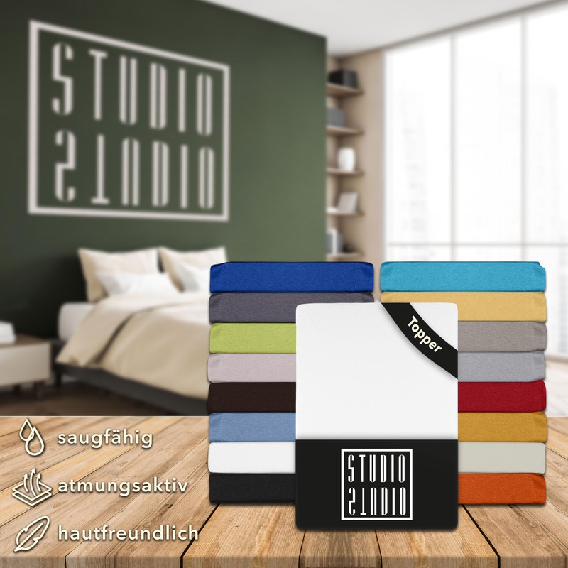 STUDIO Basic Topper Fitted Sheet, 100 x 200 cm, 100%