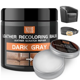 NIUB Leather Recoloring Balm Leather Color Restorer Scratch Repair Leather Cream for Furniture Couches Car Seats Shoes Bags Leather Dye and Scratched Leather with Leather Conditioner - Dark Gray