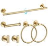 TQKAG Brushed Gold Bathroom Hardware Set 6-Piece Bathroom Accessory Set