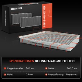 Frankberg 2 x Cabin Air Filter Pollen Filter with Activated Carbon Compatible Petrol with 206 CC 2D 206 Hatchback 2A/C 206 Notchback 206 SW 2E/K 206+ 2L 2M Replace# CU3448