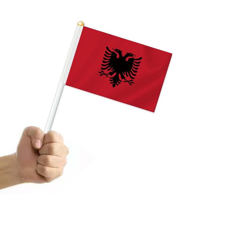 10 PCS Albania Handheld Small Flag, Albanians Hand held Mini