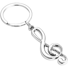 Enyolidimk Silver Music Note Pendant Keychain Treble Clef Metal Keychain Violin Guitar Keychain Gift Nice Design, Car Keychain, Key Fob