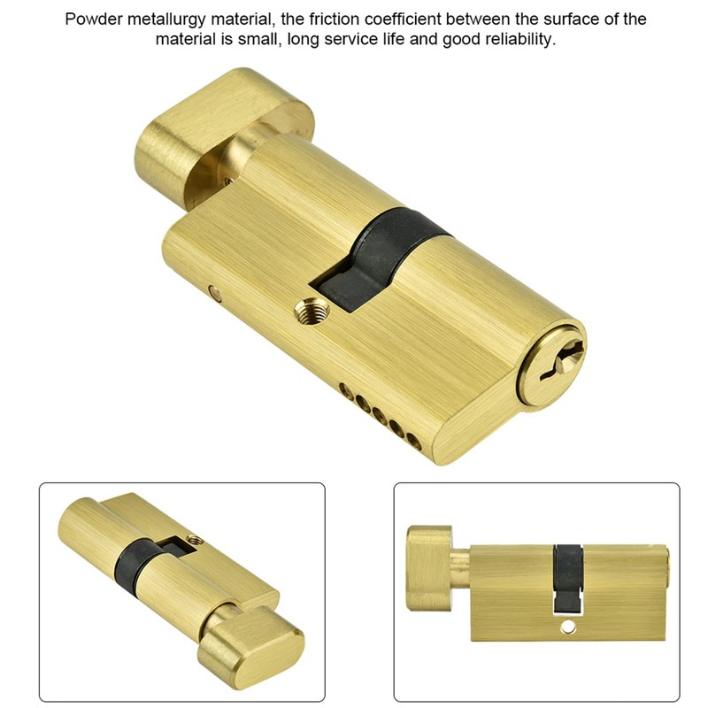 Brass Single Open Lock Cylinder with 3 Keys, 65mm Double
