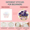 Zhenqing Pansy Embroidery Kit for Beginners, Pre-Printed 29x29cm Cotton Fabric