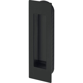 Gedotec ALEGRA Sliding Door Furniture Handle Stainless Steel Inlet Shell Handle Square Handle for Drawers and Room Doors – Black Matt | Length: 155 mm | 1 Piece - Sliding Door Handle Kitchen for