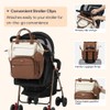 BabbleRoo Leather Diaper Bag Backpack, Multifunction Large Bags with Changing