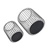 Cage Candleholder Set Matte Black Metal Cylinder Modern Simple Bird