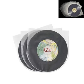 Hysgscwd 50Pcs 12in Vinyl Record Inner Sleeves, Plastic Anti-Static Inner Vinyl Protective Sleeves, Round Bottom Protective Sleeves EP Vinyl Records, Translucent Record Cover Sleeves for Album Storage