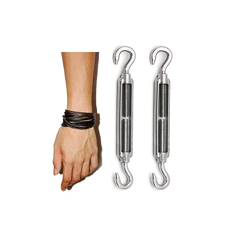 Eidoct 2 Pcs Stainless Steel 304 Turnbuckle Wire Rope Cable