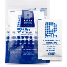 Dry & Dry 4 Unit(132 Gram) [5 Packets] Clay Desiccant Packets, Silica Gel Packets Alternative, Food Safe Bentonite Clay, Desiccant Packs for Food Storage, Packaged in Tyvek