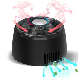 Smokeless ashtray Air Purifier Ashtray Clean Air Ashtray Unique Present for Men Smokeless Ashtrays for Home Car Indoor Office(Black)