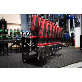 Turtle Laboratories Nut Driver Tool Organizer Holder Display - Icon - Free-Standing, Hammered Powder Coat