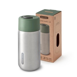 BLACK + BLUM - Travel Cup - 18/8 Stainless Steel Thermal Insulated Travel Coffee Cup with Leak Proof, Lockable Lid - Keeps Hot for 4 hrs, Cold for 8 hrs, Olive - 340ml