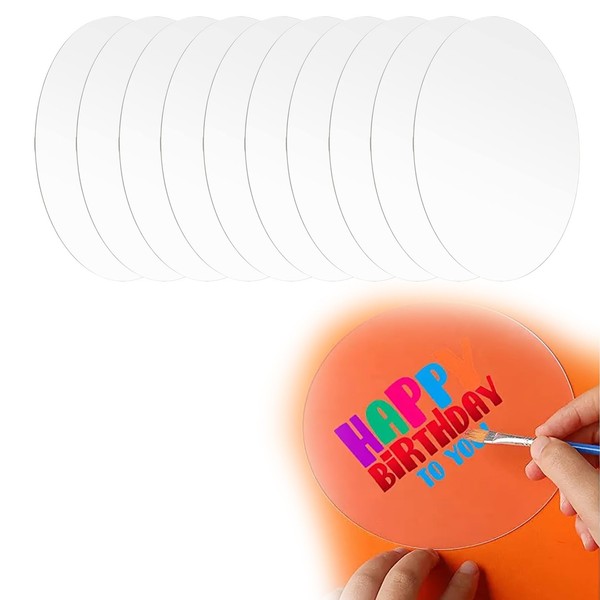 10 Stück Plexiglas Rund,Acrylplatte,Plexiglas Platten,Plexiglasscheibe für Diy Bildrahmen Gemälde Handwerk