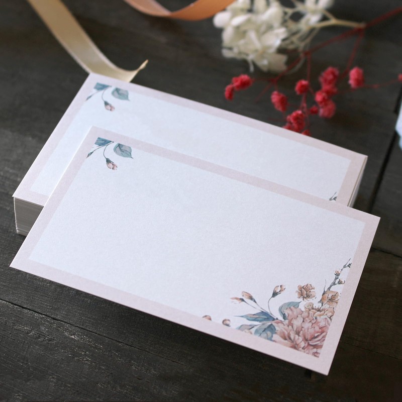 BAY LETTERPRESS 100 Blank Message Cards, 3.9 x 2.4 inches