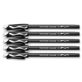 Paper Mate Erasermate Stick Medium Tip Ballpoint Pens, 5 Black Ink Pens (3150458PP)