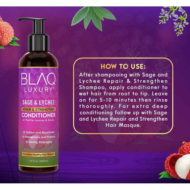 Blaq Luxury Sage & Lychee Repair and Strengthen Conditioner 12oz