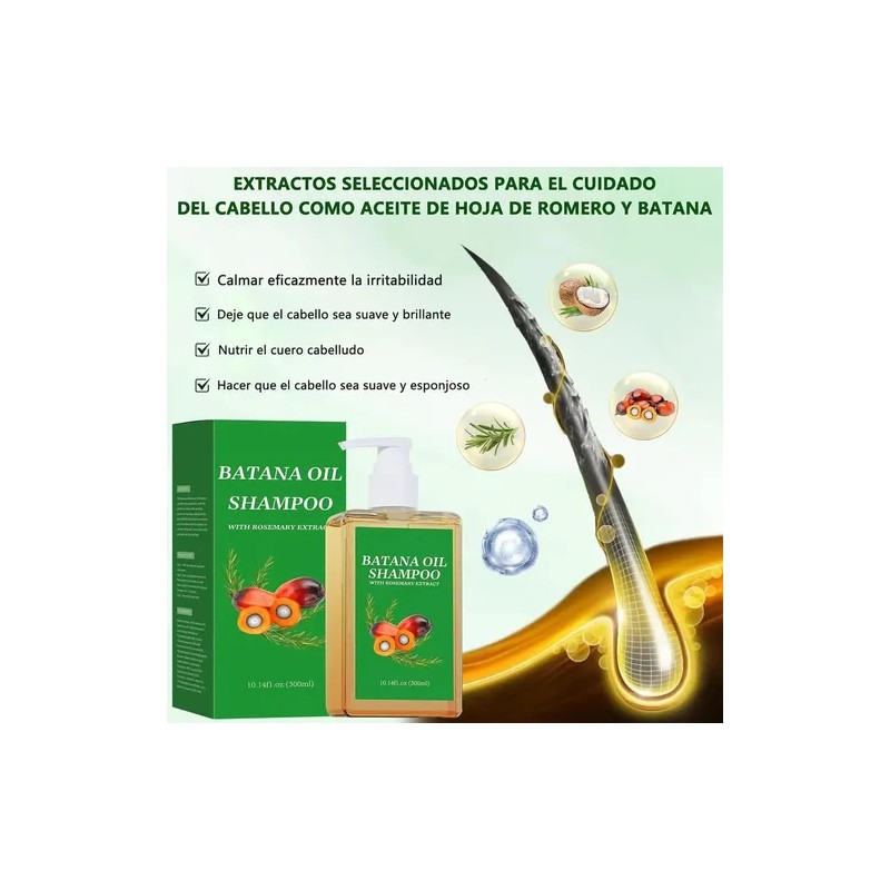 3pcs Champú De Aceite De Batana Con Extracto De Romero