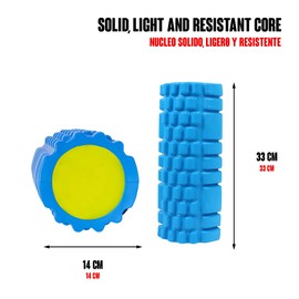 Calma Dragon, Firm Core Foam Roller 89891 Massage Roller for Fitness Yoga Pilates Back Massage Myofascial Massager Foam Roller Improve Blood Circulation (Blue)