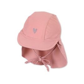 Sterntaler Unisex Children's Peaked Cap Neck Protection Heart Bathing Cap, Pale Pink