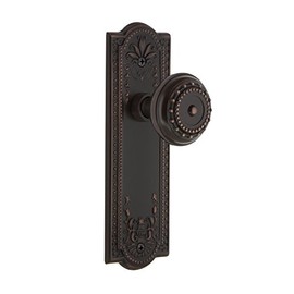 Nostalgic Warehouse Meadows Plate Single Dummy Meadows Door Knob in Timeless Bronze
