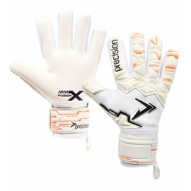 Precision Training Fusion X Pro Negative Contact Duo Grip Professional Football Adult's Goalkeeper Gloves, White, 9.5