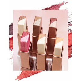 6 Pcs Double Colors Eyeshadow Stick Rotating Upgraded Glitter Gradient Eyeshadow Stick Long Lasting Waterproof Shimmer Cream Eyeshadow Stick Set