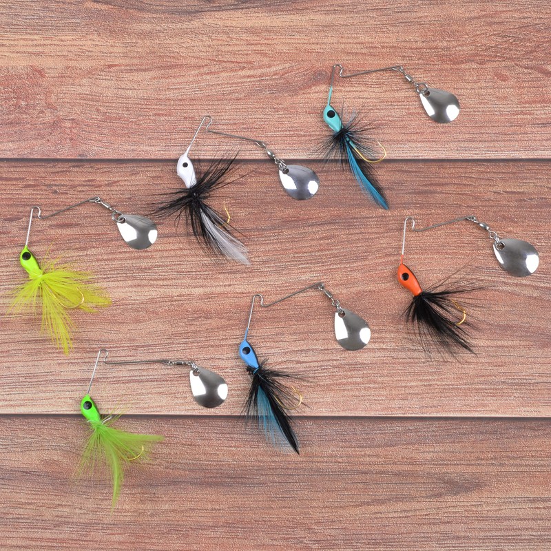Spinnerbait Bass Fishing Lures Set,Mini Rooster Fishing Spinner Lure Multicolor