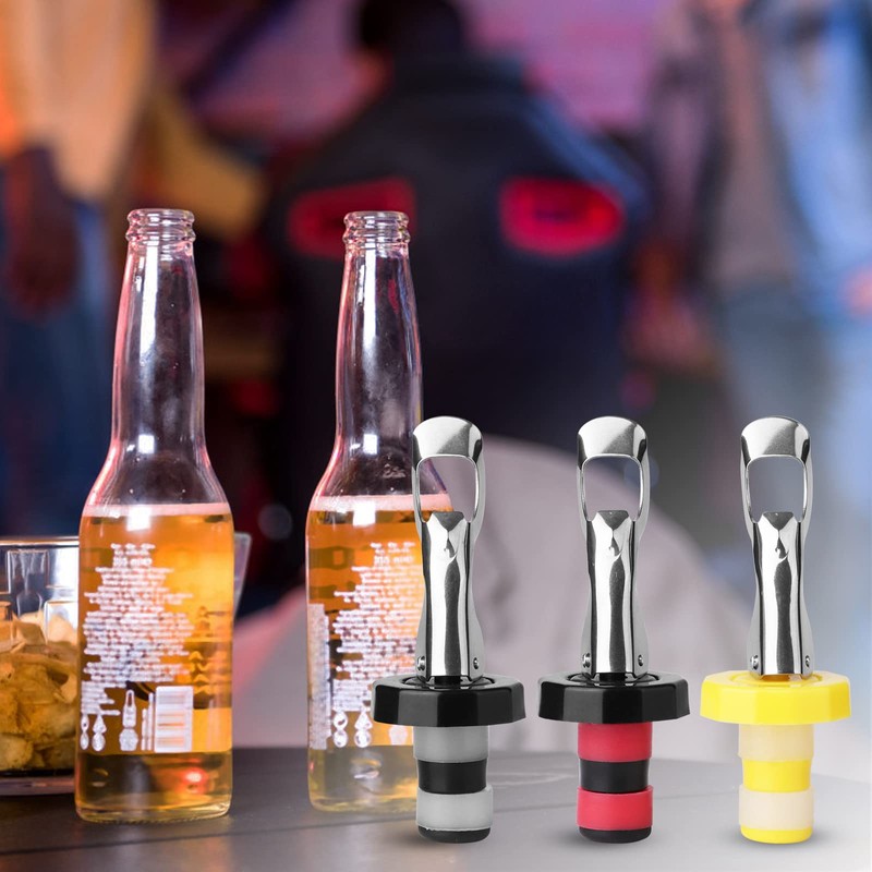 6pcs Reusable Wine Stoppers, Silicone Vacuum Bottle Stopper,Expanding Manual Beverage