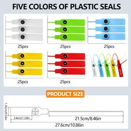 120 x Plastic Safety Seals, Cable Ties Tags, Colourful Numbered Plastic Safety Seals for Shoes, Clothing, Labelling, Clothes, Shoes