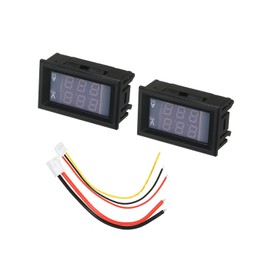 QUARKZMAN Digital Voltmeter Ammeter Volt Ampere Meter DC 100V 10A 3 Bits Red LED Display Panel Voltage Current Tester for Electrical Products Pack of 2