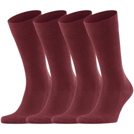 Dafi soft 4 Pairs Men's Seamless Toe Cotton Socks - Premium Comfort, Made in Turkey, Size 9-12 uk, Burgundy