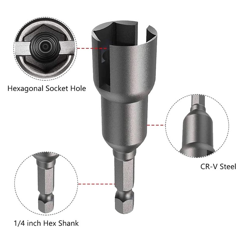 Hopbucan 5 PCS Steel Power Wing Nut Driver Set with