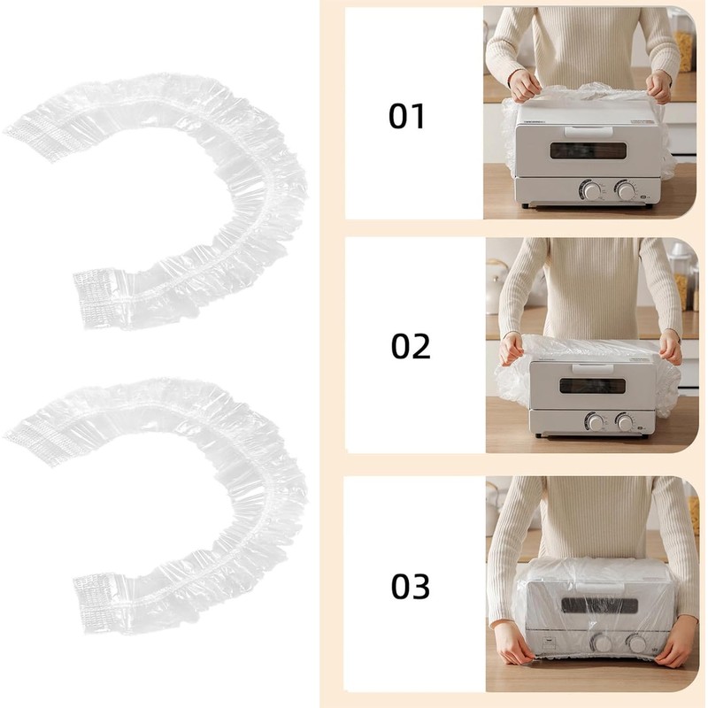 Pack of 10 Transparent Kitchen Appliance Dust Covers - Waterproof